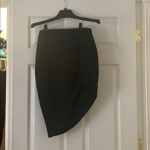 Asymmetrical black skirt